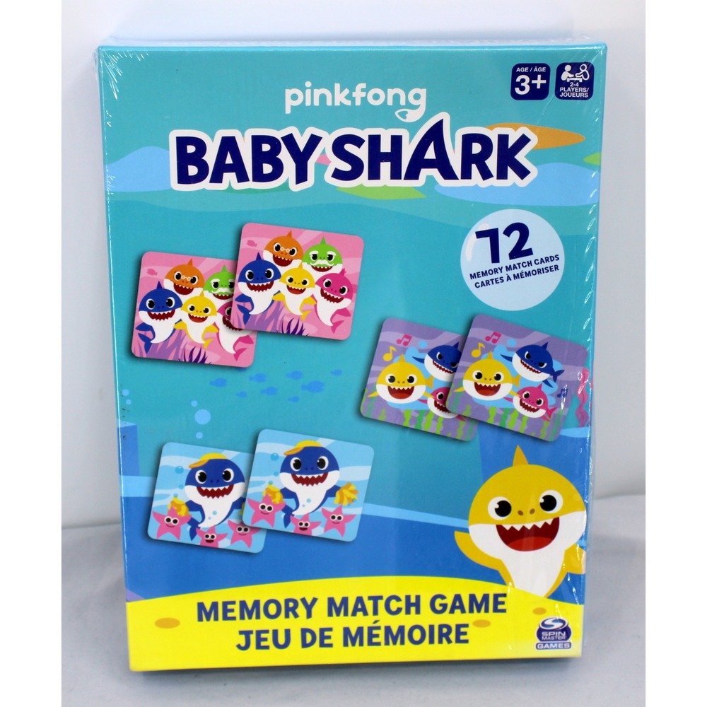 Pinkfong Baby Shark Memory Match Game 72 Cards Spin Master Games 6060971 New